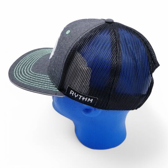 Rythm Full Spectrum 6-Panel Mesh Snapback Trucker Cap Hat Black Green One Size - Picture 5 of 10